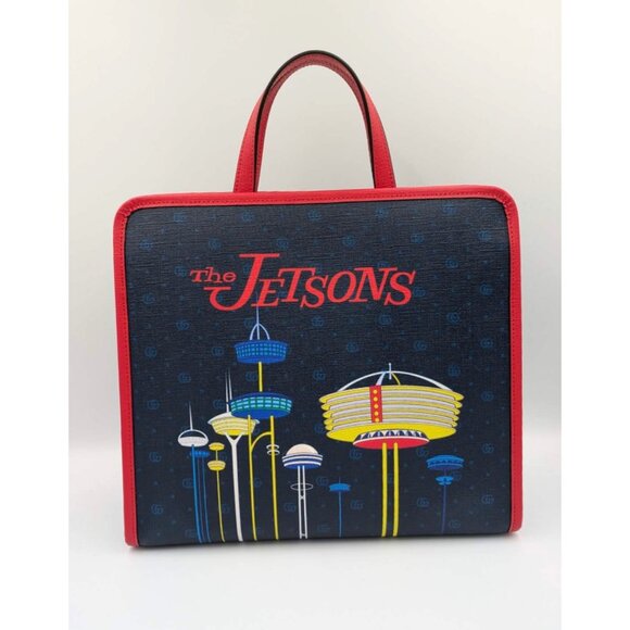 Gucci Kids x The Jetsons Cartoon Print Tote Bag Navy 605614 - Picture 3 of 11